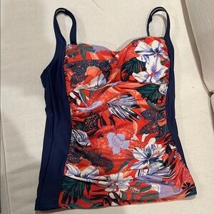Hapari Bathing Suit Floral Print Top size 12/14